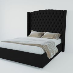 Кровать Берлин ЛЮКС с ПМ 800 (экокожа кольт ч) в Губахе - gubaha.mebel24.online | фото
