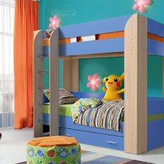 Кровать детская 2-х ярусная Юниор-6 с ящиком ЛДСП (800*1900) в Губахе - gubaha.mebel24.online | фото