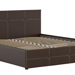 Кровать двойная Синди 160 + ортопед + ПМ + дно (арт. Марика 468 к/з (шоколад)) в Губахе - gubaha.mebel24.online | фото 2
