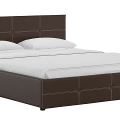 Кровать двойная Синди 160 + ортопед + ПМ + дно (арт. Марика 468 к/з (шоколад)) в Губахе - gubaha.mebel24.online | фото