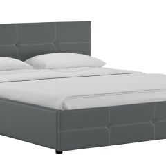 Кровать двойная Синди 160 + ортопед + ПМ + дно (арт. Марика 485 к/з (серый)) в Губахе - gubaha.mebel24.online | фото