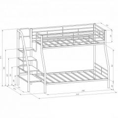 Кровать двухъярусная "Толедо-1" Черный/Венге в Губахе - gubaha.mebel24.online | фото 2