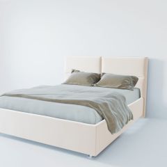 Кровать Корсика с ПМ 1400 (экокожа белая) в Губахе - gubaha.mebel24.online | фото 2