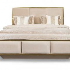 Кровать Lara 1800 с мягким изголовьем + основание (белый глянец) в Губахе - gubaha.mebel24.online | фото