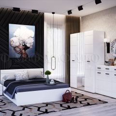 НЭНСИ NEW Кровать 1,6 м с ПМ (Белый глянец холодный/Белый) в Губахе - gubaha.mebel24.online | фото 2