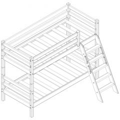 Кровать низкая с наклонной лестницей Соня (Вариант 12) в Губахе - gubaha.mebel24.online | фото 3