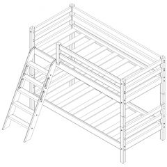 Кровать низкая с наклонной лестницей Соня (Вариант 12) в Губахе - gubaha.mebel24.online | фото 4