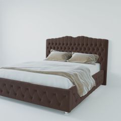 Кровать Нягань с ПМ 1200 (экокожа коричневая) в Губахе - gubaha.mebel24.online | фото 2