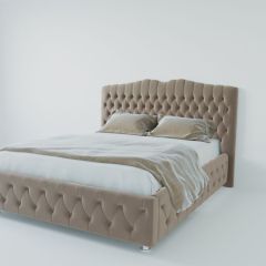 Кровать Нягань с ПМ 1400 (велюр серый) в Губахе - gubaha.mebel24.online | фото