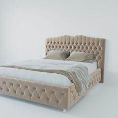 Кровать Нягань с ПМ 1400 (велюр светло-серый) в Губахе - gubaha.mebel24.online | фото