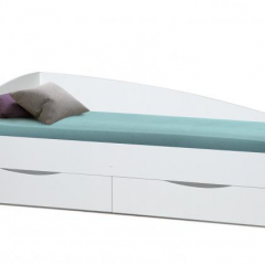Кровать одинарная "Фея - 3" асимметричная 1900х800 (белая) в Губахе - gubaha.mebel24.online | фото