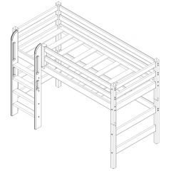 Кровать полувысокая с прямой лестницей Соня (Вариант 5) в Губахе - gubaha.mebel24.online | фото 4