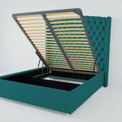Кровать Берлин ЛЮКС с ПМ 900 (велюр бирюзовый) в Губахе - gubaha.mebel24.online | фото