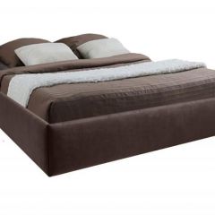 Кровать Подиум с ПМ 1200 (экокожа коричневая) в Губахе - gubaha.mebel24.online | фото