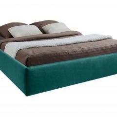 Кровать Подиум с ПМ 1600 (велюр бирюзовый) в Губахе - gubaha.mebel24.online | фото
