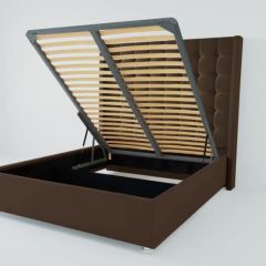 Кровать Венеция ЛЮКС с ПМ 800 (экокожа коричневая) в Губахе - gubaha.mebel24.online | фото 2