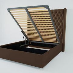 Кровать Версаль ЛЮКС с ПМ 1200 (экокожа коричневая) в Губахе - gubaha.mebel24.online | фото 2