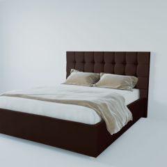 Кровать Венеция с ПМ 2000 (экокожа коричневая) в Губахе - gubaha.mebel24.online | фото 2