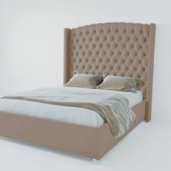 Кровать Версаль ЛЮКС с ПМ 1400 (велюр темно-серый) в Губахе - gubaha.mebel24.online | фото