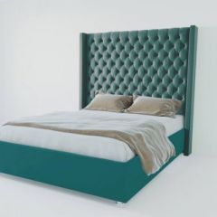 Кровать Версаль ЛЮКС с ПМ 2000 (велюр бирюзовая) в Губахе - gubaha.mebel24.online | фото