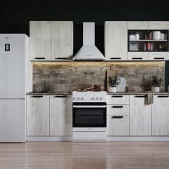 Кухня ДИОР 2 м со стеклом (белый/дуб крафт белый) в Губахе - gubaha.mebel24.online | фото