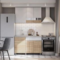 Кухонный гарнитур КГ-4 (1200) Белый/Дуб Сонома в Губахе - gubaha.mebel24.online | фото