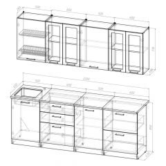 Кухонный гарнитур Лоретта компакт 2200 мм в Губахе - gubaha.mebel24.online | фото 2
