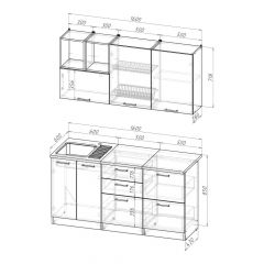Кухонный гарнитур Надежда стандарт 4 1600 мм в Губахе - gubaha.mebel24.online | фото 2