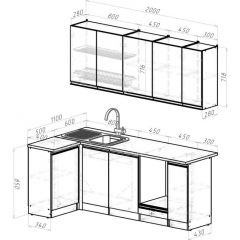 Кухонный гарнитур Ноктюрн прайм 400 1100х2000 мм в Губахе - gubaha.mebel24.online | фото 2