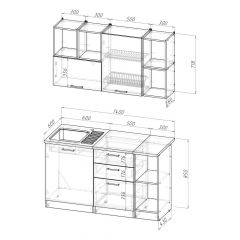 Кухонный гарнитур Ольга медиум 3 1400 мм в Губахе - gubaha.mebel24.online | фото 2