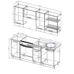 Кухонный гарнитур Вегас 2000 (Стол. 26мм) в Губахе - gubaha.mebel24.online | фото 3