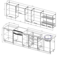 Кухонный гарнитур Вегас 3000 (Стол. 26мм) в Губахе - gubaha.mebel24.online | фото 2