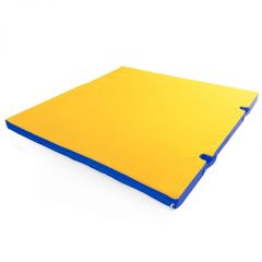 Мат гимнастический 1х1х0,05м с вырезом под стойки цв. синий-желтый в Губахе - gubaha.mebel24.online | фото 1