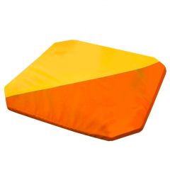 Мат гимнастический 1,3x1,3x0,05м складной скошенные углы цв.оранжевый-желтый в Губахе - gubaha.mebel24.online | фото