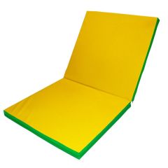 Мат гимнастический 2х1х0,08м складной цв. зеленый-желтый в Губахе - gubaha.mebel24.online | фото 1