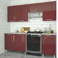 Модульная кухня Танго бордо в Губахе - gubaha.mebel24.online | фото 1
