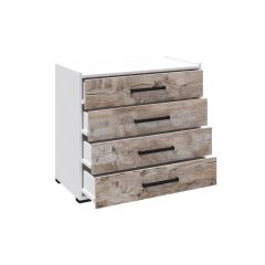 Модульная Спальня Соната (Белый/Дуб юкон) в Губахе - gubaha.mebel24.online | фото 2