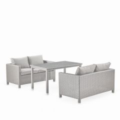Обеденный комплект плетеной мебели с диванами T256C/S59C-W85 Latte в Губахе - gubaha.mebel24.online | фото 1