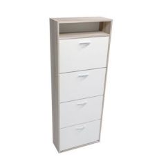 Обувница ПО-2 "Приветливая", мод.2 (Дуб сонома/Белый) в Губахе - gubaha.mebel24.online | фото