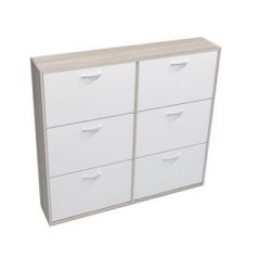 Обувница ПО-4 "Приветливая", мод.4 (Дуб сонома/Белый) в Губахе - gubaha.mebel24.online | фото