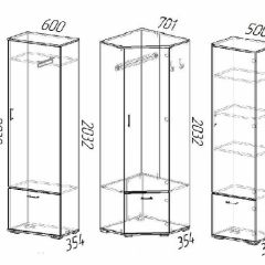 Прихожая Ника (модульная) венге/лоредо в Губахе - gubaha.mebel24.online | фото 2