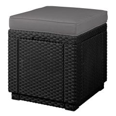Пуфик Куб с подушкой (Cube with cushion) графит - прохладный серый в Губахе - gubaha.mebel24.online | фото 1