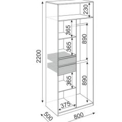 Шкаф 2 двери Глэдис М22 (ЯШС/Белый) в Губахе - gubaha.mebel24.online | фото 3