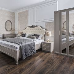Шкаф 3-х ств с зеркалом Мокко (серый камень) в Губахе - gubaha.mebel24.online | фото 3