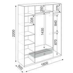 Шкаф 4 двери Глэдис М24 (ЯШС/Белый) в Губахе - gubaha.mebel24.online | фото 3