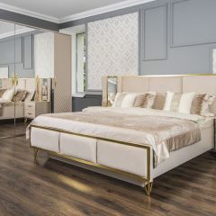 Шкаф 5-ти ств с зеркалами Lara (бежевый глянец) в Губахе - gubaha.mebel24.online | фото 4
