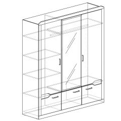 Шкаф для платья и белья 3-дверный № 310 Ронда в Губахе - gubaha.mebel24.online | фото 2