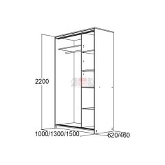 МИРАЖ 13.1 (620) Шкаф для платья и белья в Губахе - gubaha.mebel24.online | фото 5