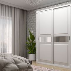 Шкаф-купе 1500 серии NEW CLASSIC K2+K2+B2+PL2(2 ящика+1 штанга+1 полка) профиль «Капучино» в Губахе - gubaha.mebel24.online | фото