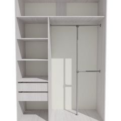 Шкаф-купе 1500 серии SILVER S3+S4+B2+PL4 (2 ящика+F обр.штанга) профиль «Серебро» в Губахе - gubaha.mebel24.online | фото 2